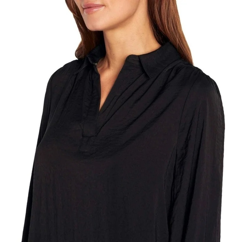 NWT! Banana Republic Women's Black Satin Long Sleeve Blouse - Size XL - Picture 5 of 15